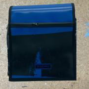 Tasche Chamäleon lang Gebrauchtplane mit Reissverschluss blau-schwarz