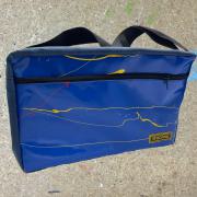 Handgepäck Tasche DAVE - Gebrauchtplane blau gesprenkelt